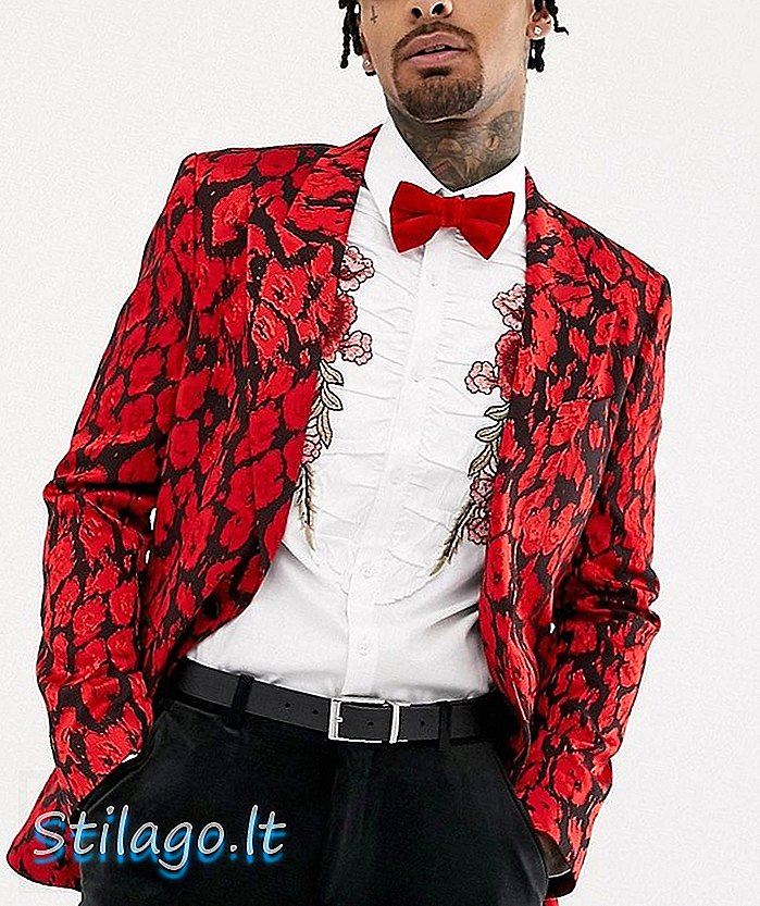 Узкий пиджак ASOS EDITION с красным леопардовым жаккардом