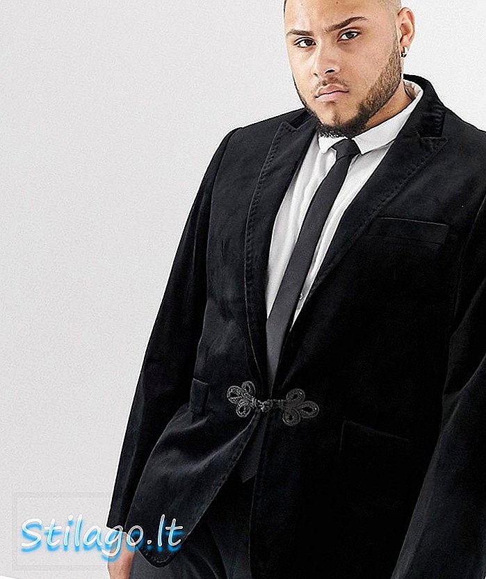 Джанни Ферауд Плюс премиум узкий облегающий бархатный атлас лацкан пиджак-черный