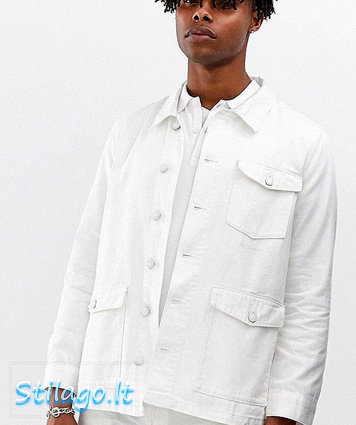 M.C.Kopā džinsa darba jaka baltā krāsā