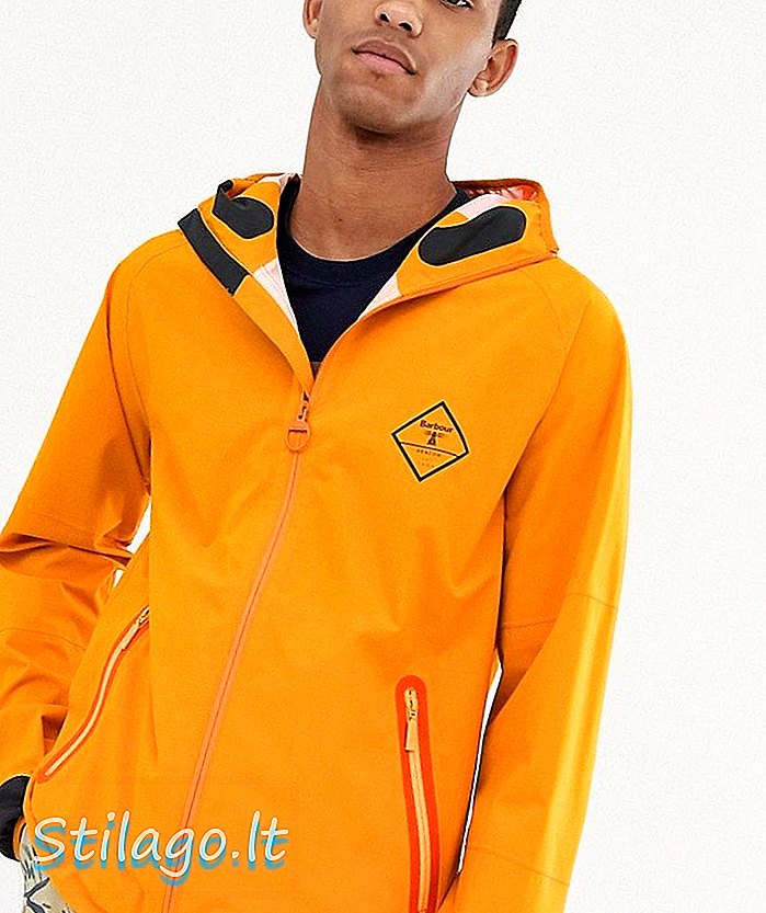 Αδιάβροχο μπουφάν με κουκούλα Barbour Beacon Etterick σε πορτοκαλί χρώμα