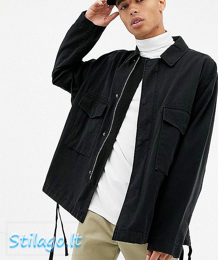 ASOS डिजाइन उपयोगिता जैकेट काले रंग में