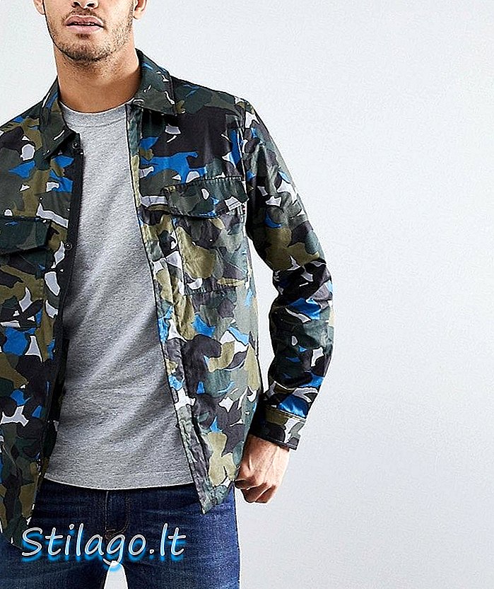 Chaqueta de camuflaje de algodón PS Paul Smith en verde