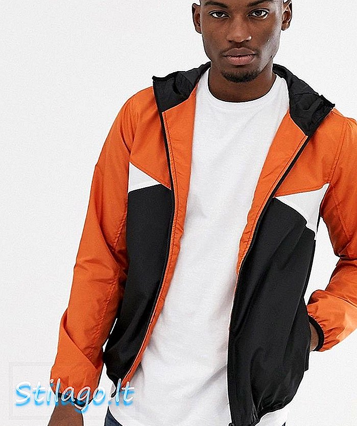 Brave Soul giacca leggera con zip antivento-Arancione