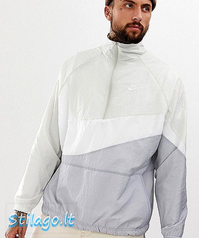Куртка Nike Vaporwave Swoosh з половиною блискавки у сіро-чорному кольорі