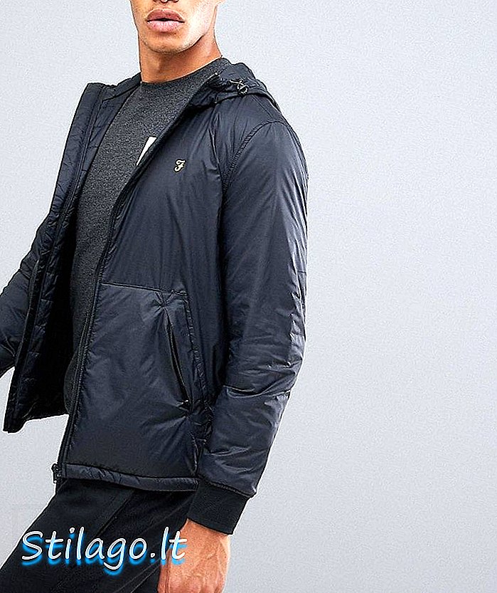 Farah Sport Busby lynlås med lynlås-jakke i marineblå-sort
