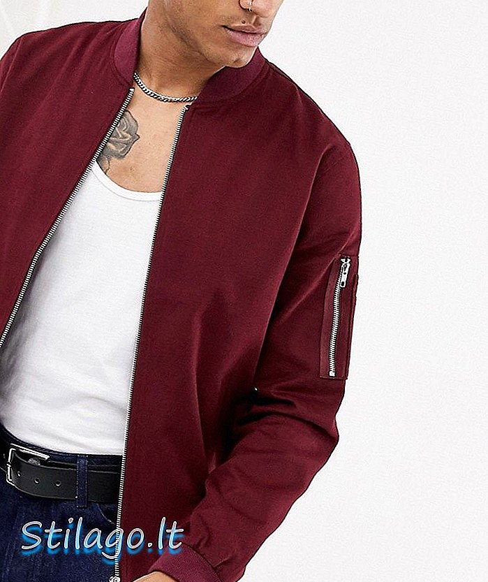 ASOS DESIGN ma1 Bomberjacke in Burgunder-Rot