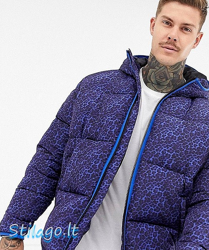 ASOS DESIGN dvesma jaka ar leoparda apdruku purpursarkanā krāsā