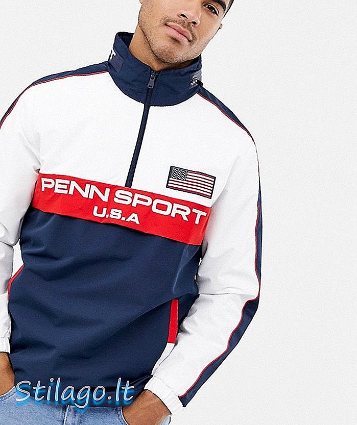 Chaqueta deportiva Penn Sport en azul marino con capucha oculta