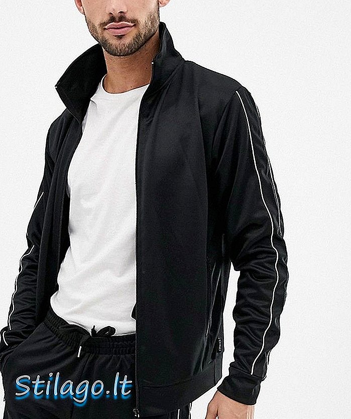 D-Struct zip thru track jacket-Black