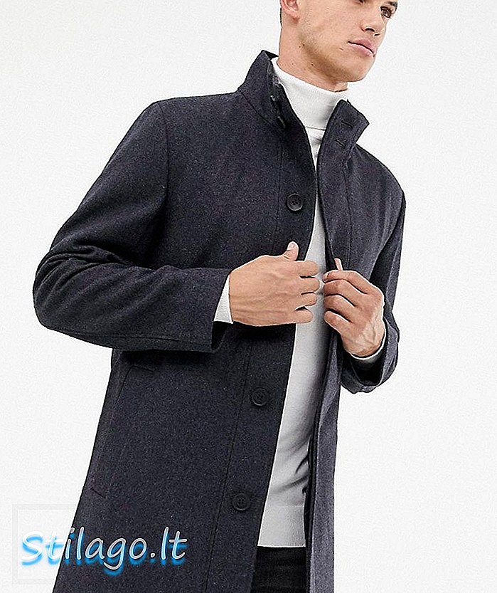 French Connection wolrijke jas met trechterhals-grijs