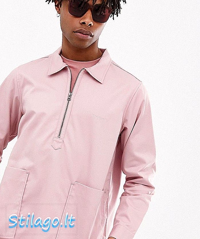 M.C.Overalls Smock 1/4 jaket zip berwarna pink