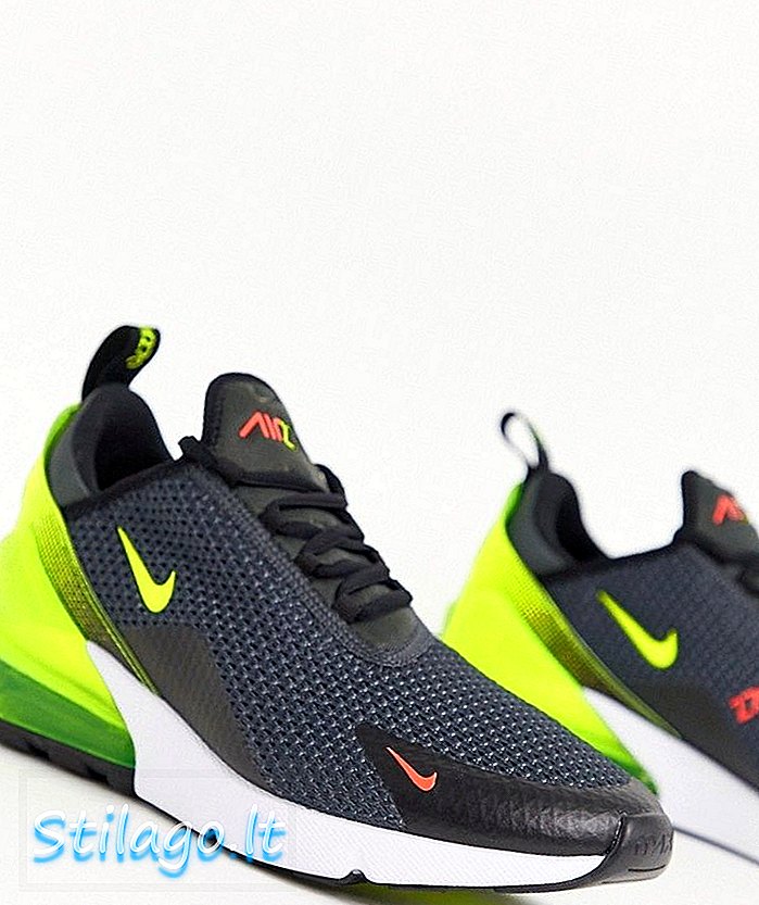 Scarpe da ginnastica Nike Air Max 270 Retro Future in nero e verde-rosso