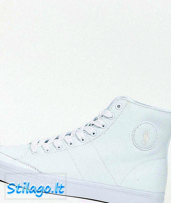 Polo Ralph Lauren - Solomon canvas hoge sneakers met badge-logo in wit