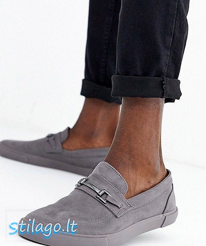 ASOS THIẾT KẾ trượt trên plimsolls màu xám với chi tiết sneaker