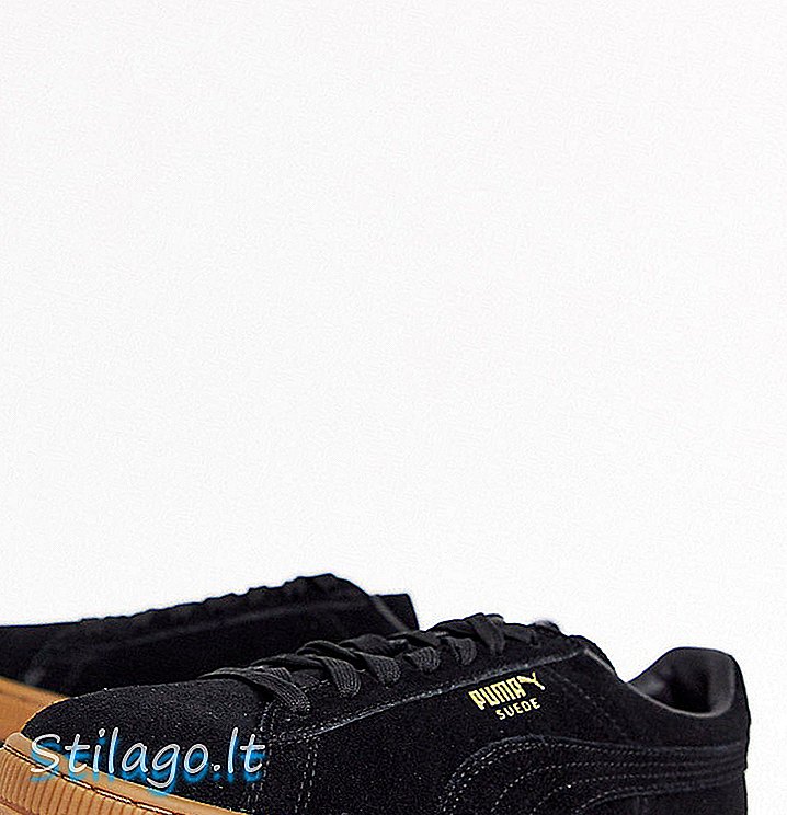 Pantofi Puma Suede în negru cu talpă de gumă Exclusiv la ASOS