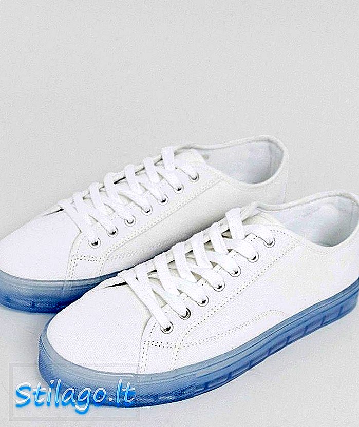 Buty sportowe ASOS DESIGN w kolorze białym z półprzezroczystą niebieską podeszwą