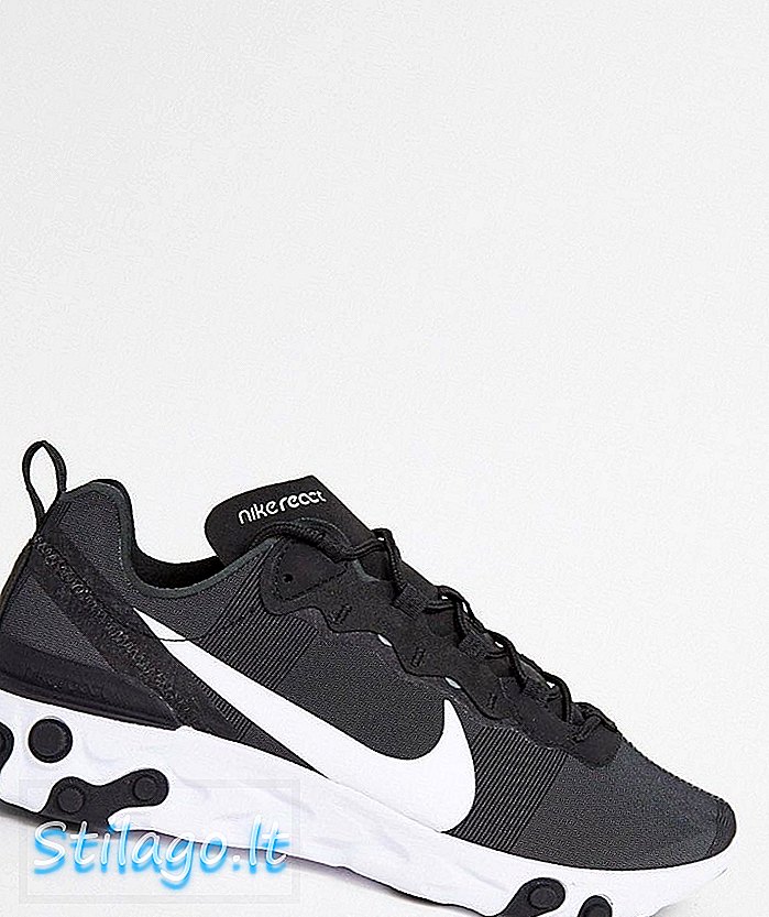 حذاء رياضي Nike React Element 55 باللون الأسود / الأبيض