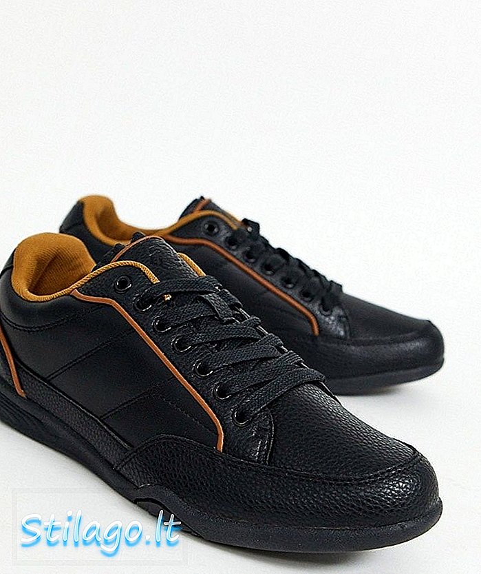Zapatillas de deporte de cuero sintético Burton Menswear en negro