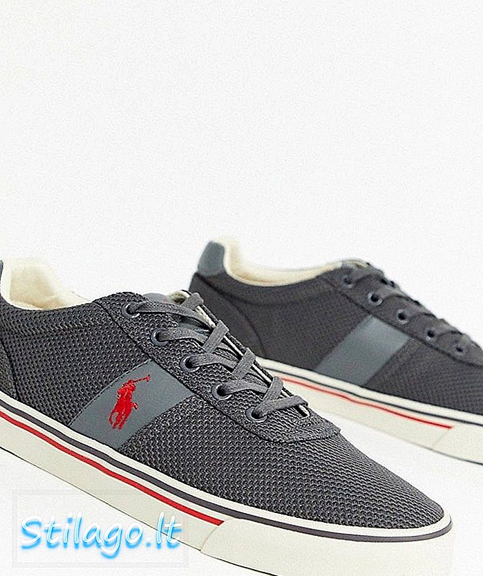 Polo Ralph Lauren mesh hanford sneakers in grijs met logo voor meerdere spelers