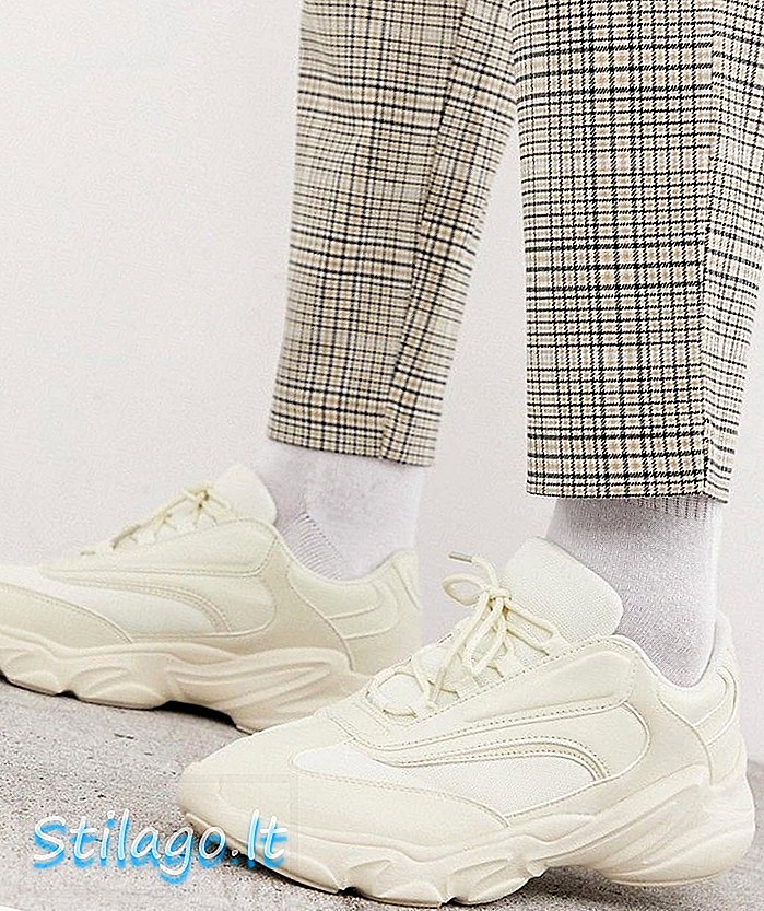 ASOS DESIGN - Sneakers larghe in bianco sporco con suola spessa