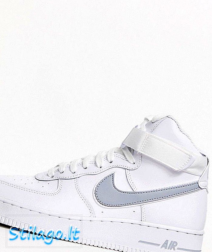 Beyaz, gri swoosh ile Nike Air Force 1 High '07 spor ayakkabı