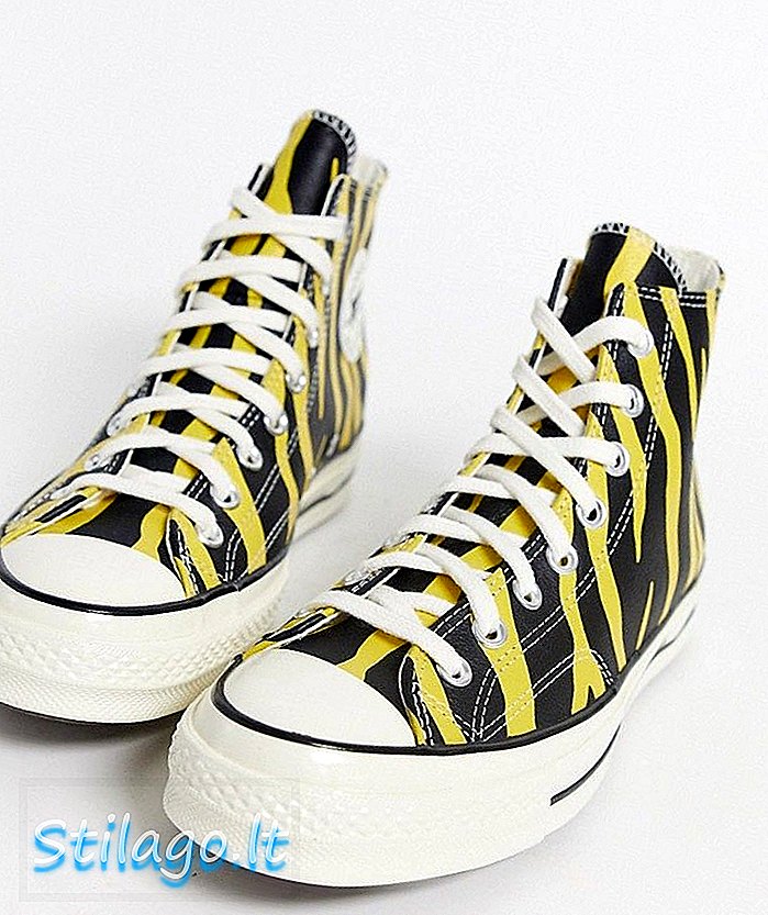 Sneaker Converse Chuck '70 Archive in pelle con zebra gialla