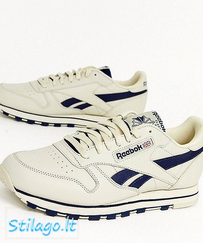 Reebok klasszikus bőr oktatók fehéres, sötétkék vektorral