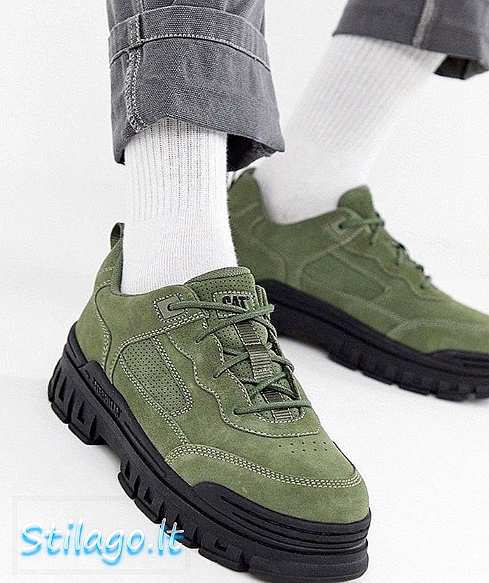 CAT Exalt chunky sole trainers σε χακί σουέτ-Πράσινο