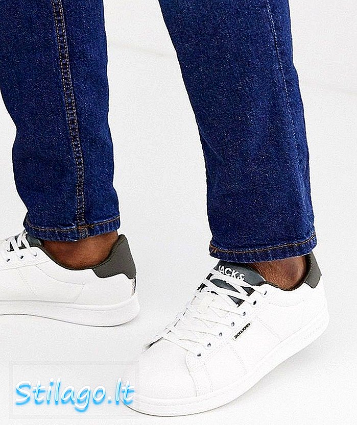 Buty sportowe Jack & Jones z kontrastowym tyłem w kolorze khaki-białym