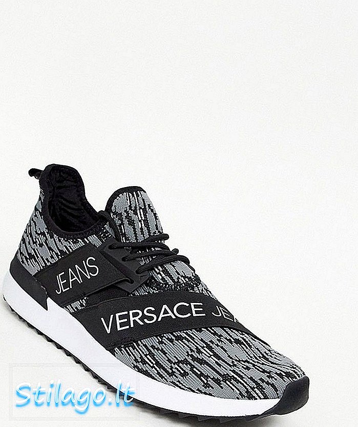 Sneakers van Versace Jeans met allover logo in grijs