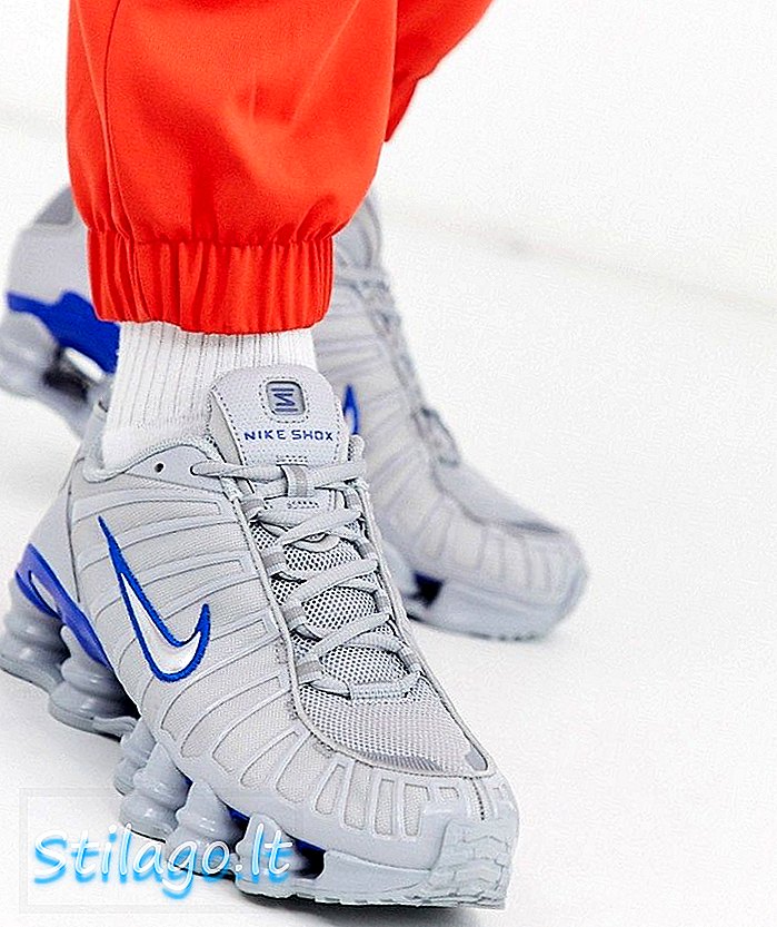 Nike Shox TL spor ayakkabıları gri ve mavi