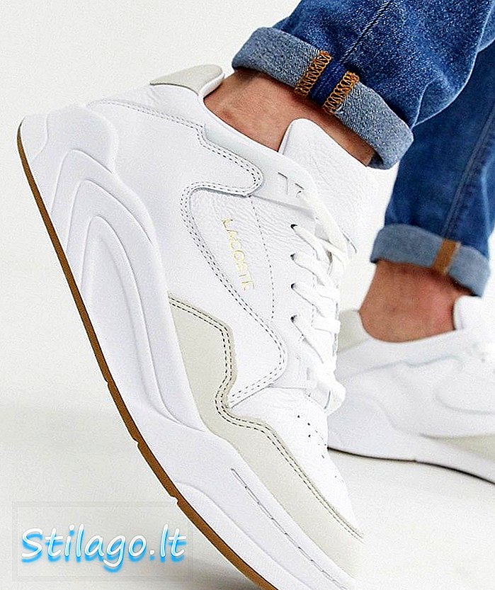 Pantofi Lacoste Court Slam cu talpă de gumă în alb