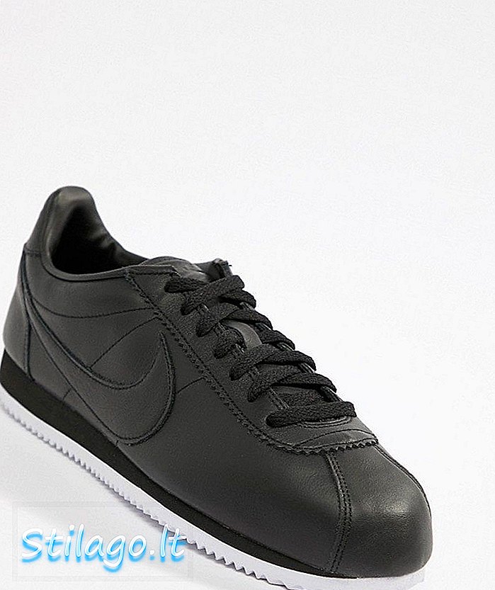 Nike Classic Cortez Premium Trainers In Black 807480-002