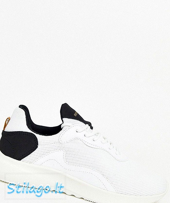 Bershka siatkowe buty do biegania w kolorze białym z kontrastowymi detalami