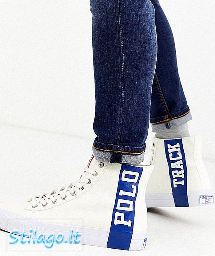 Polo Ralph Lauren sport solomon hoge sneakers met grote logoprint in wit