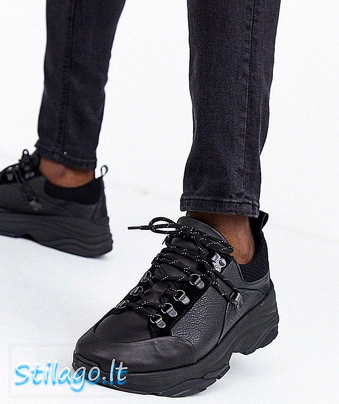 Избрана обувка за кожени подметки от естествена кожа Homme в черно