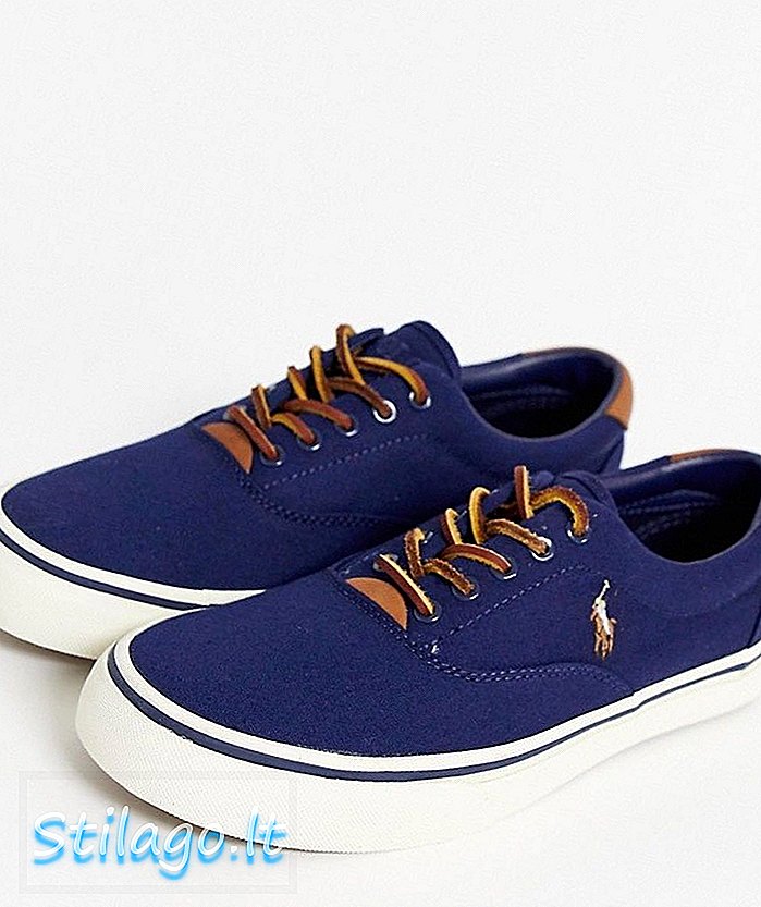 Polo Ralph Lauren thornton plimsoll dengan logo multi pemain di angkatan laut