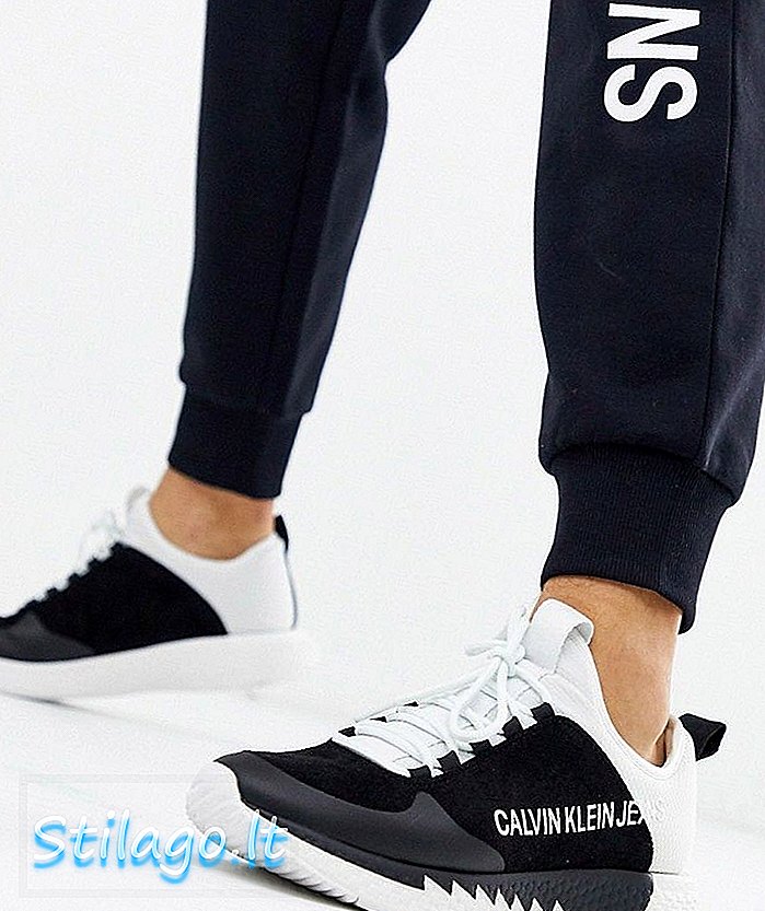 Sneaker con logo Calvin Klein Angus in bianco e nero