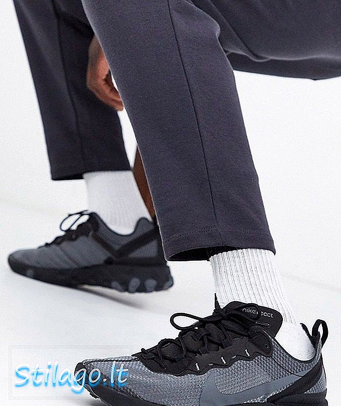 Nike React Element 55 sneakers in triple zwart CI3831-001