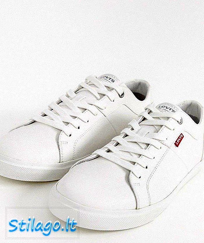 Levi's woods sneakers glanzend wit