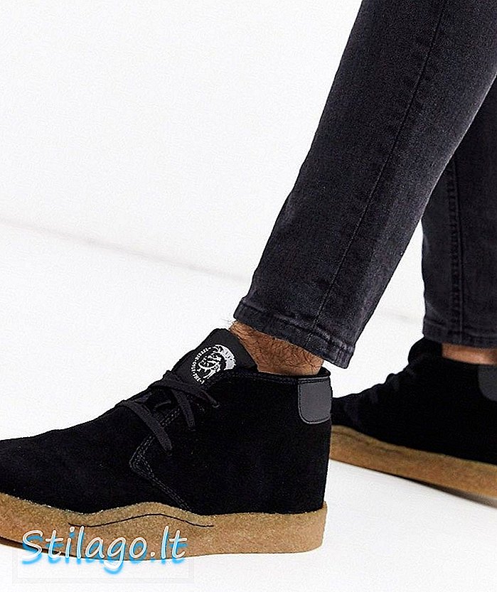 Diesel - H-Clever-Par-Desert - Baskets chukka en daim avec semelle en gomme - Noir