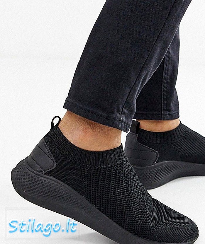 ASOS DESIGN - Sneaker senza lacci in maglia nera