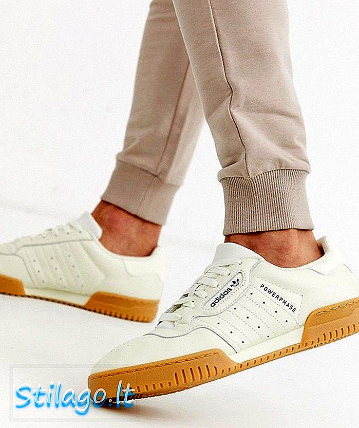 Zapatillas de deporte powerphase de adidas Originals en cuero blanco roto con suela de goma