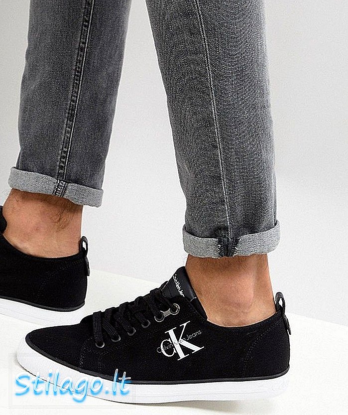 Calvin Klein Arnold Logo lage gymschoenen in zwart