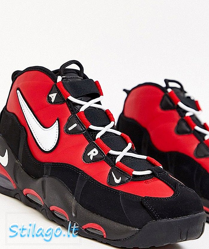 Nike Uptempo '95 sneakers in zwart en rood