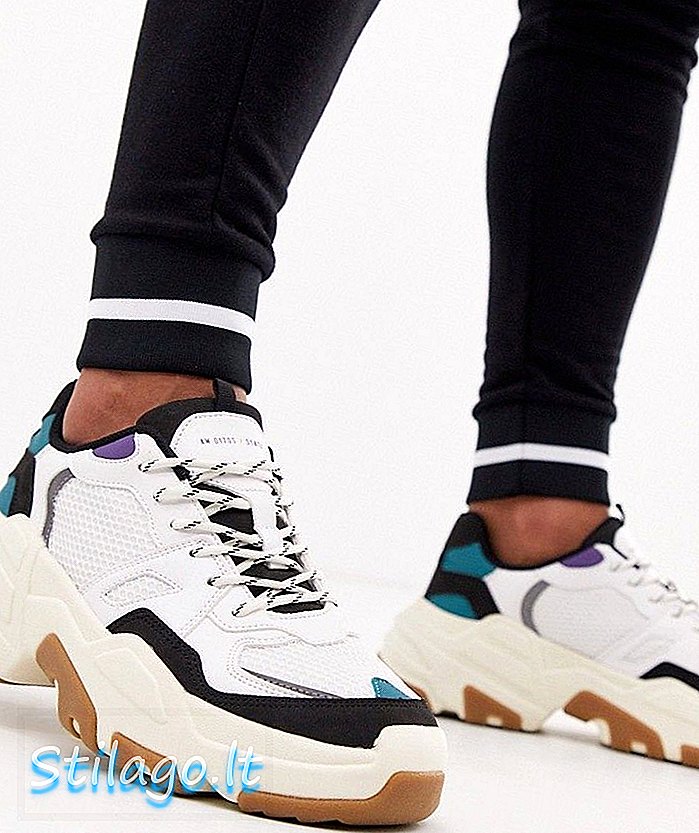 Bershka chunky sneaker met colour block pannels in multi