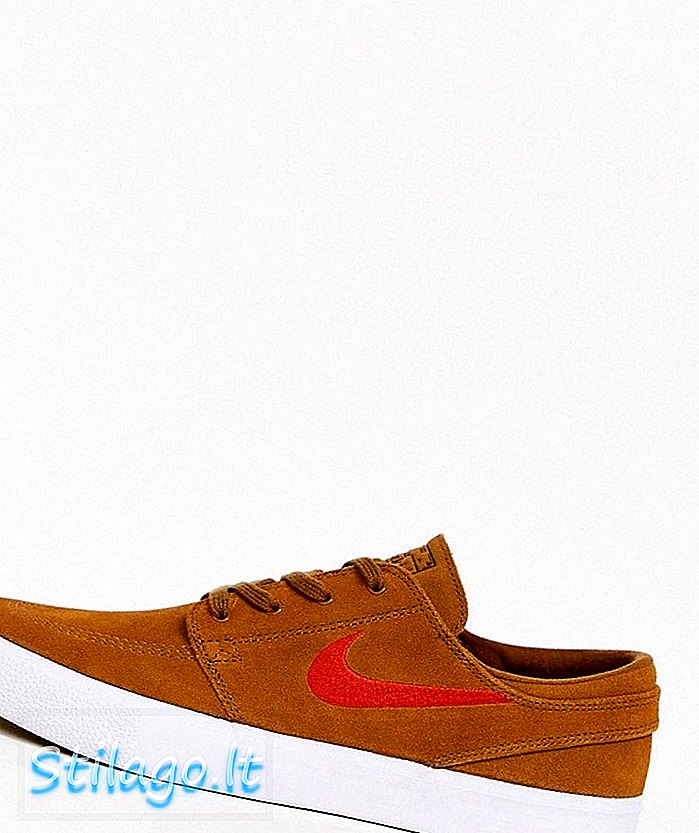 Pantofi Nike SB Zoom Janoski în maro cu portocaliu swoosh-Tan