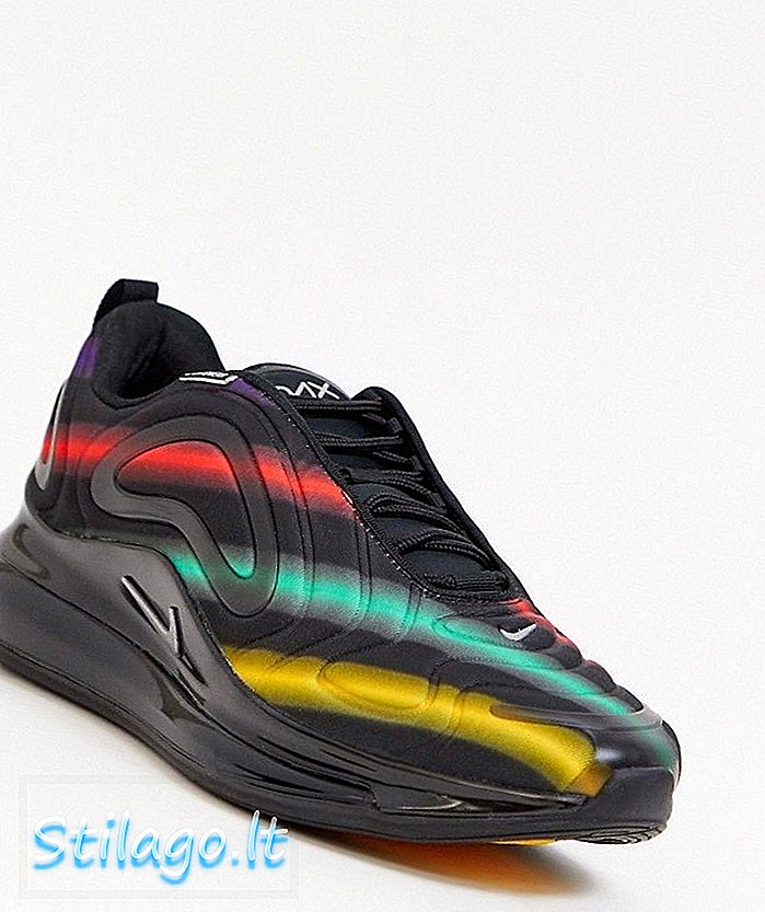 Pelatih Nike Air Max 720 berwarna hitam dengan cetakan