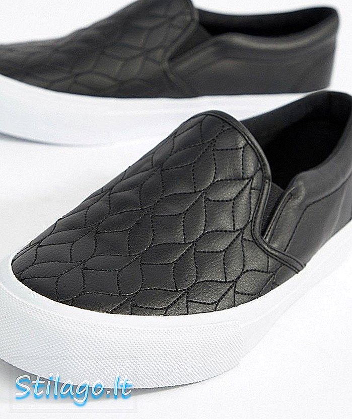 Zapatillas slip-on en negro con detalle acolchado de ASOS DESIGN