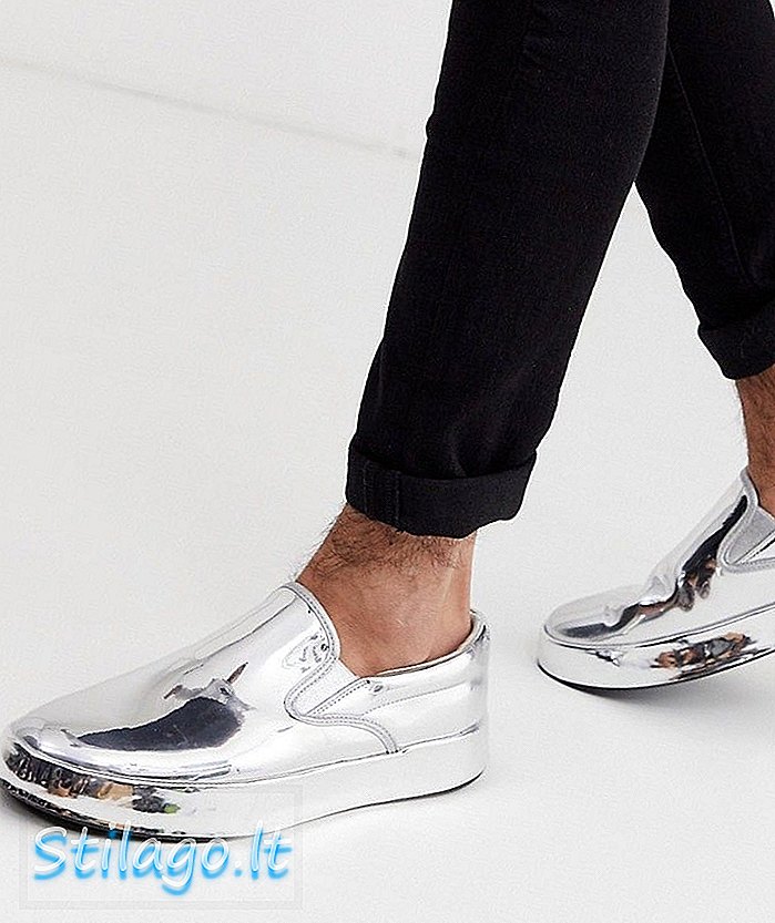 Buty sportowe ASOS DESIGN w metalicznym lustrzanym srebrnym kolorze
